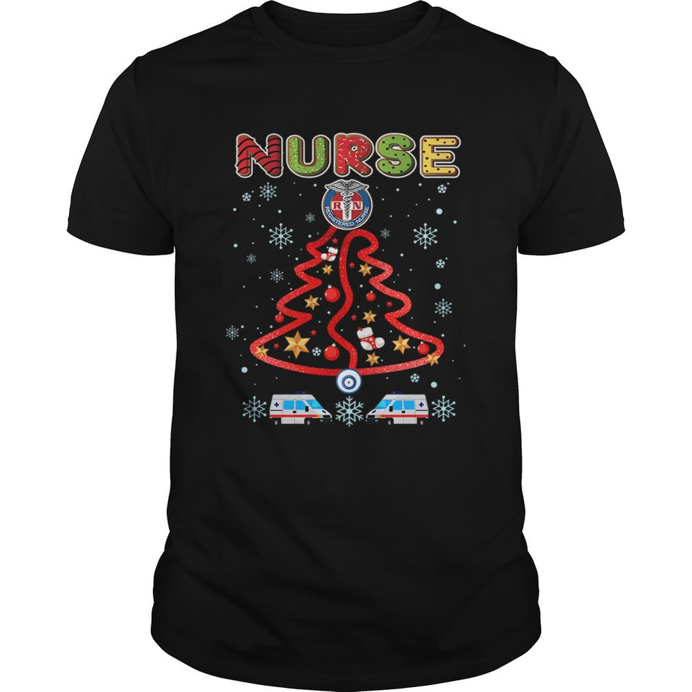 Nurse Christmas Tree Merry Xmas Gift Tshirt